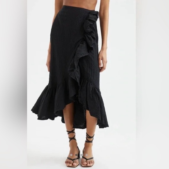 Maeve/Anthropologie Ruffle  Midi Skirt - Picture 2 of 7